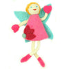 Tooth Fairy Tooth Pouch &amp; Doll, Blonde with Pink Dress - Hand Felted (IS)