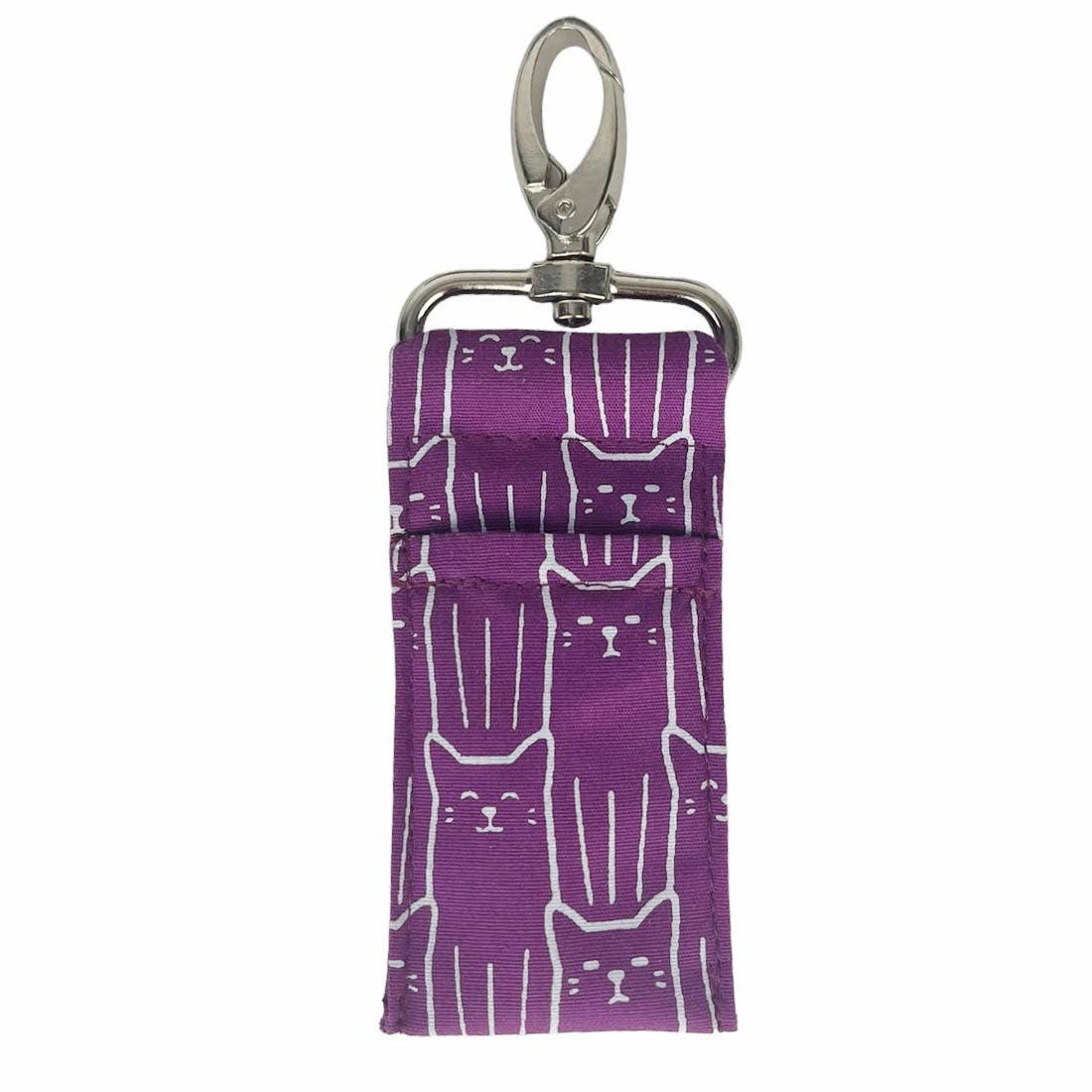 Lip Balm Bag - Cat Prints - Lipstick Clip