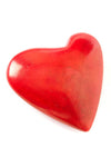 Red Soapstone Heart with African Bamboo Design