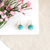 Marbled Glass Drop Earrings (Teal)