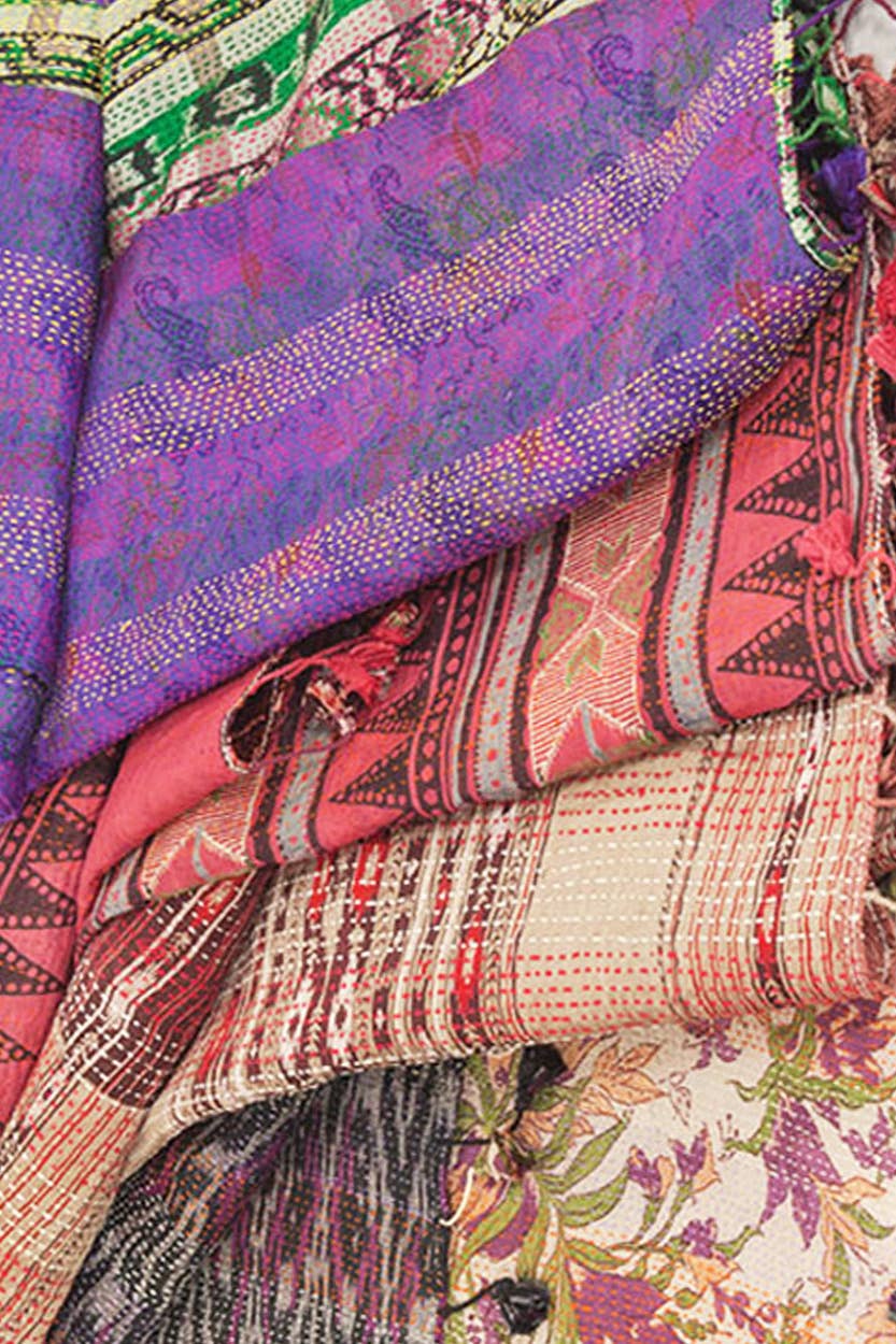 Kantha Silk Sari Scarves