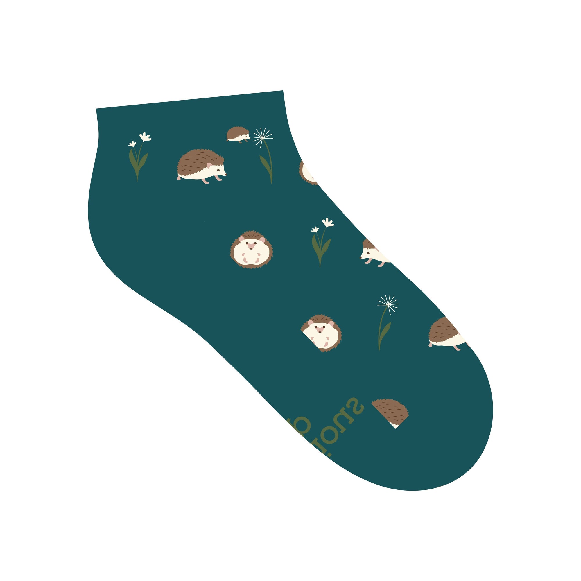 Ankle Socks that Protect Pollinators (Teal Hedgehogs)