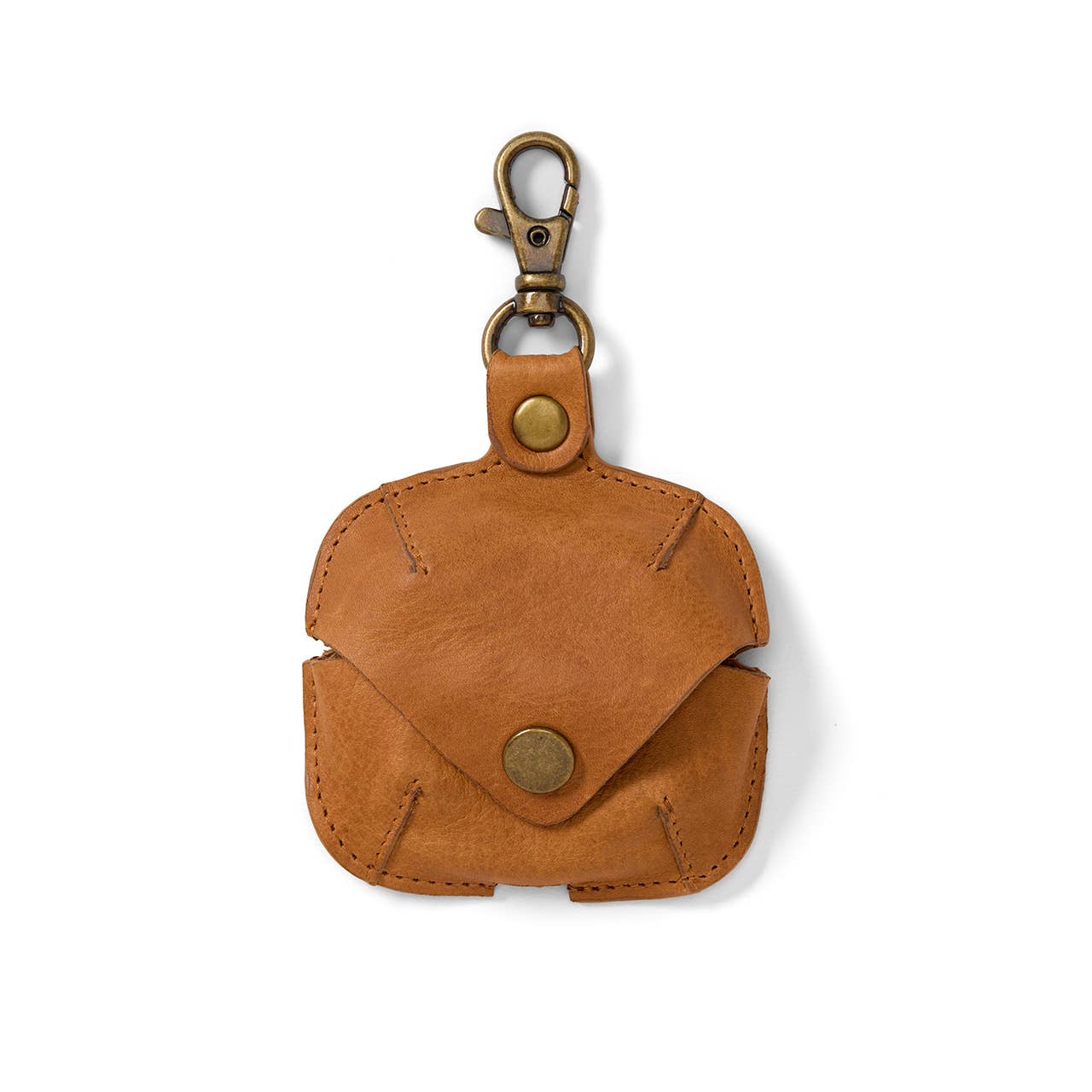 Camel Tan Leather Earbud Case