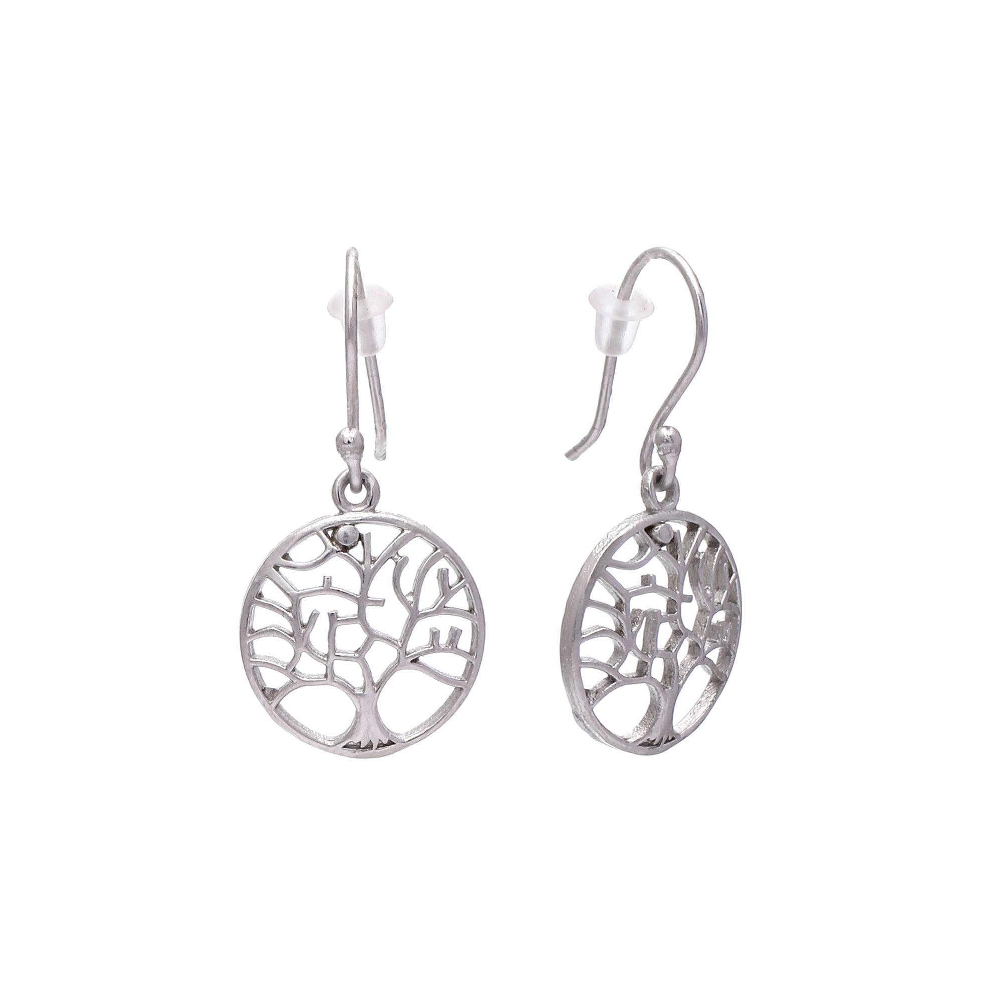 Tree of Life Earrings: Silver
