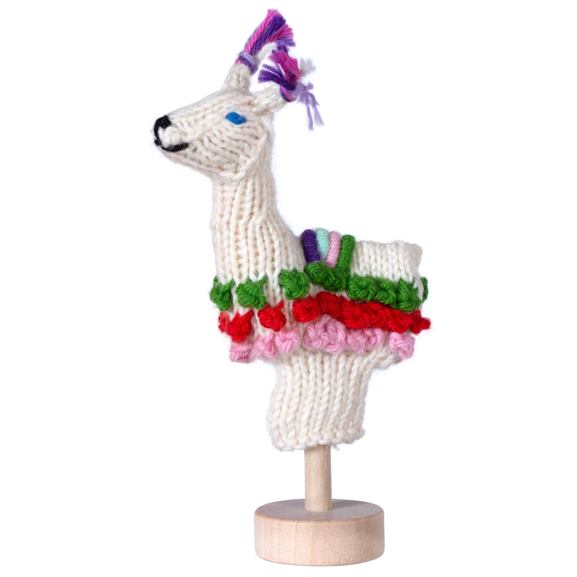 Llama - Organic Cotton Finger Puppet - Stocking Stuffer