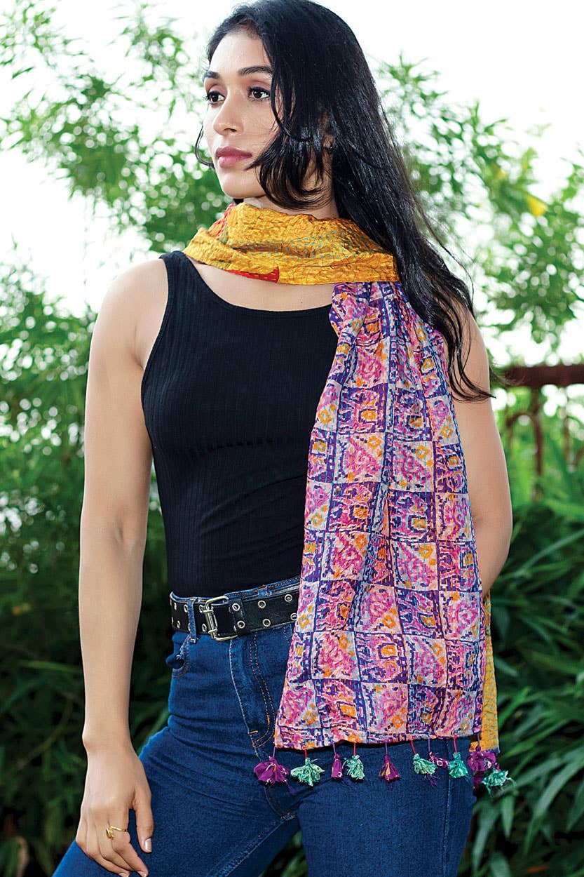 Kantha Silk Sari Scarves