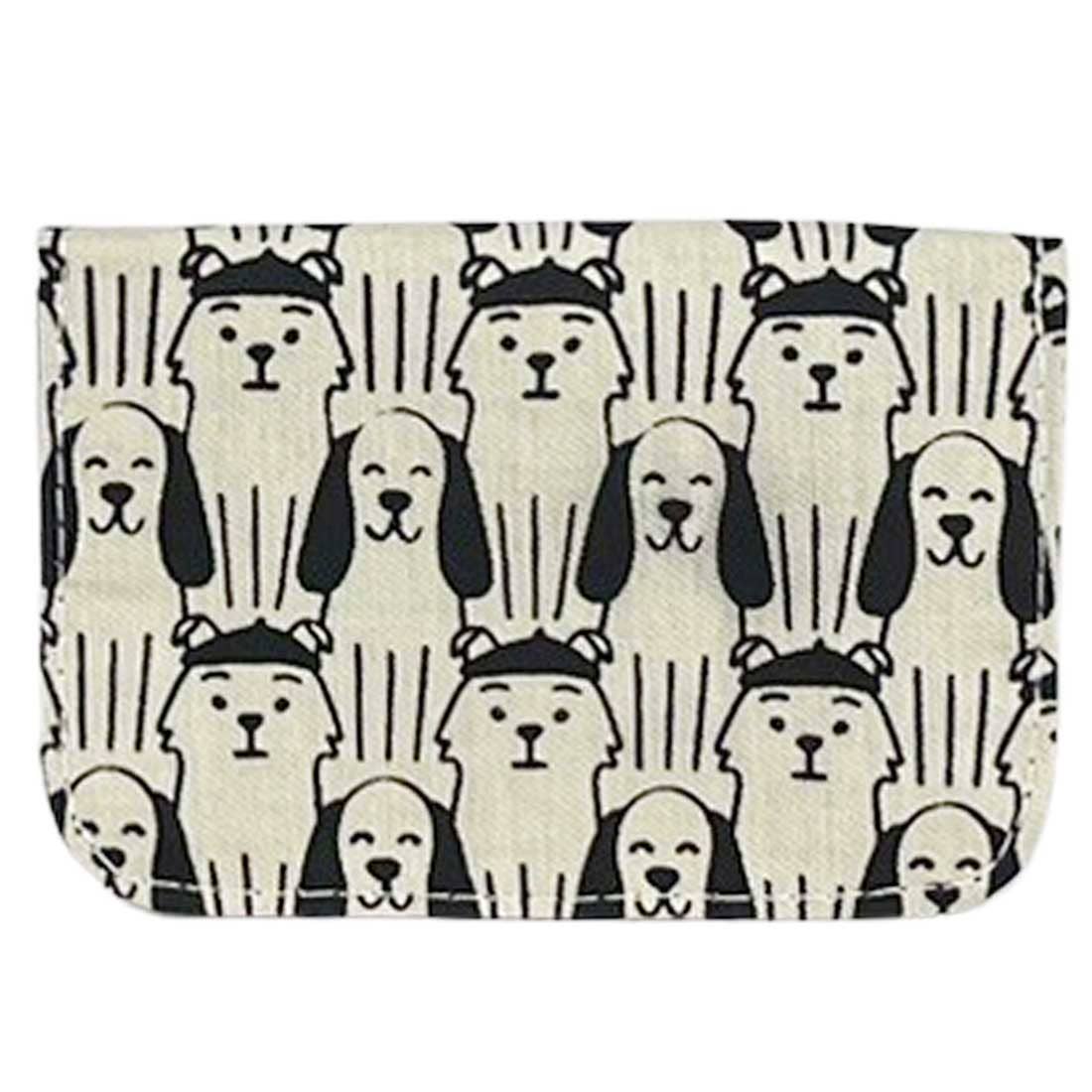 Canvas Card Holder - Mini Wallet - Dog Prints