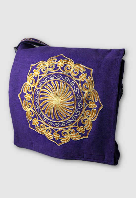 Handcrafted, Cotton Embroidered Mandala Crossbody Flap Bag
