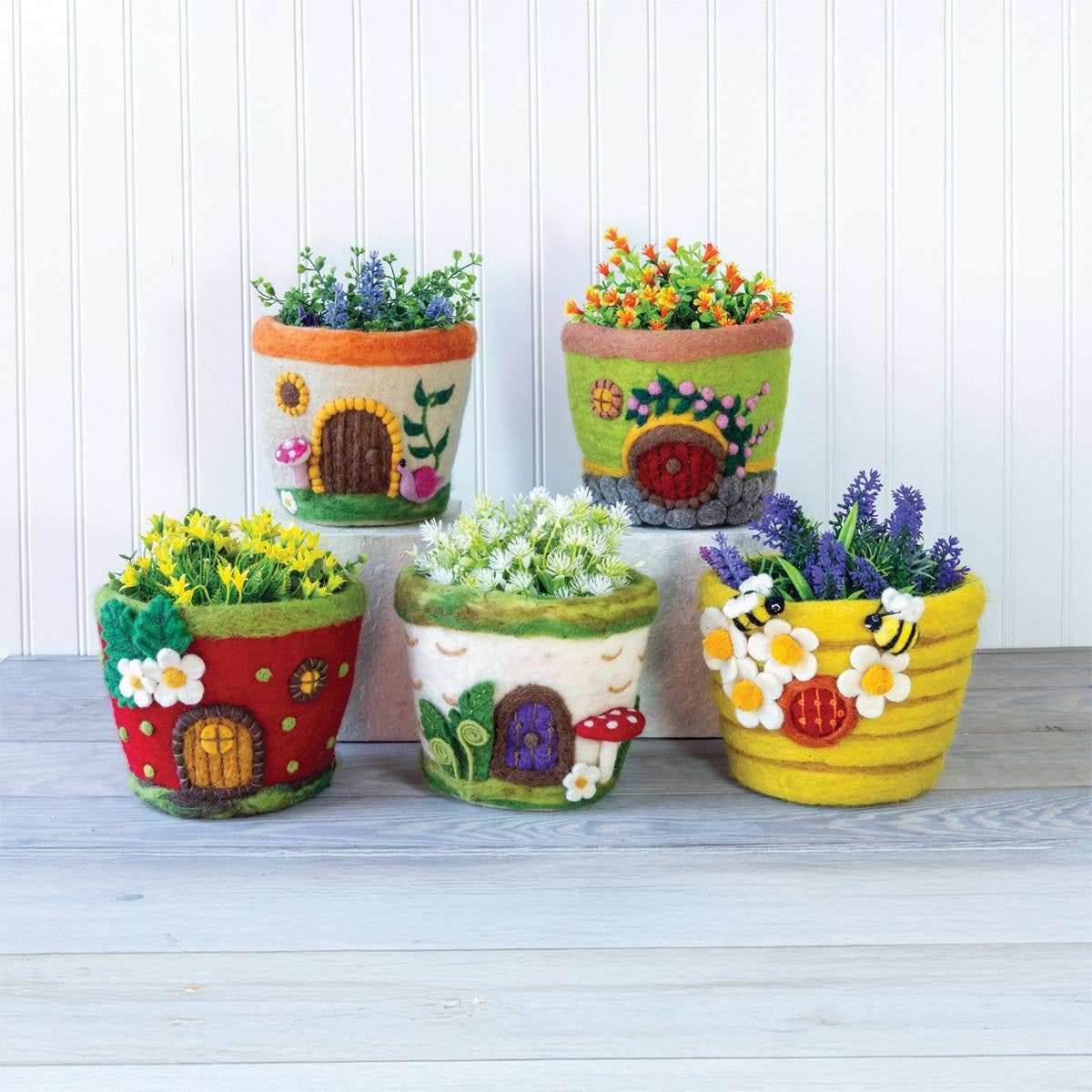 Forest House Felt Pot