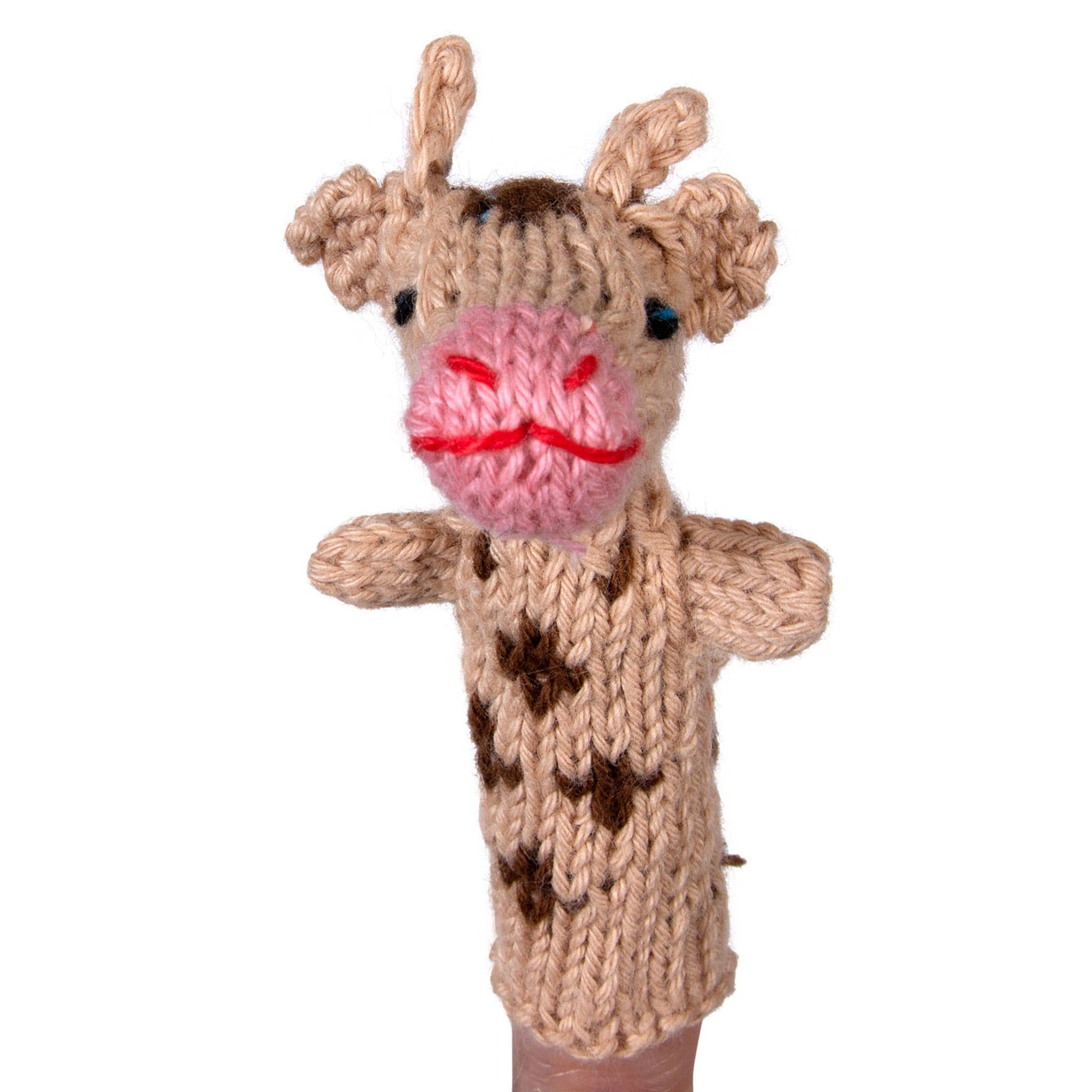 Cow Finger Puppet in Organic Cotton Natural Toy