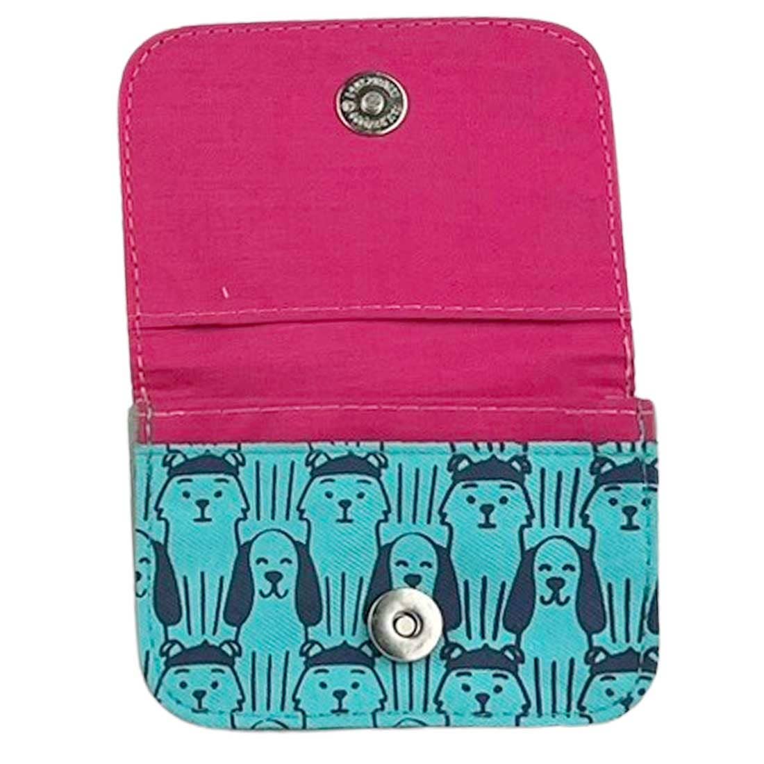 Canvas Card Holder - Mini Wallet - Dog Prints