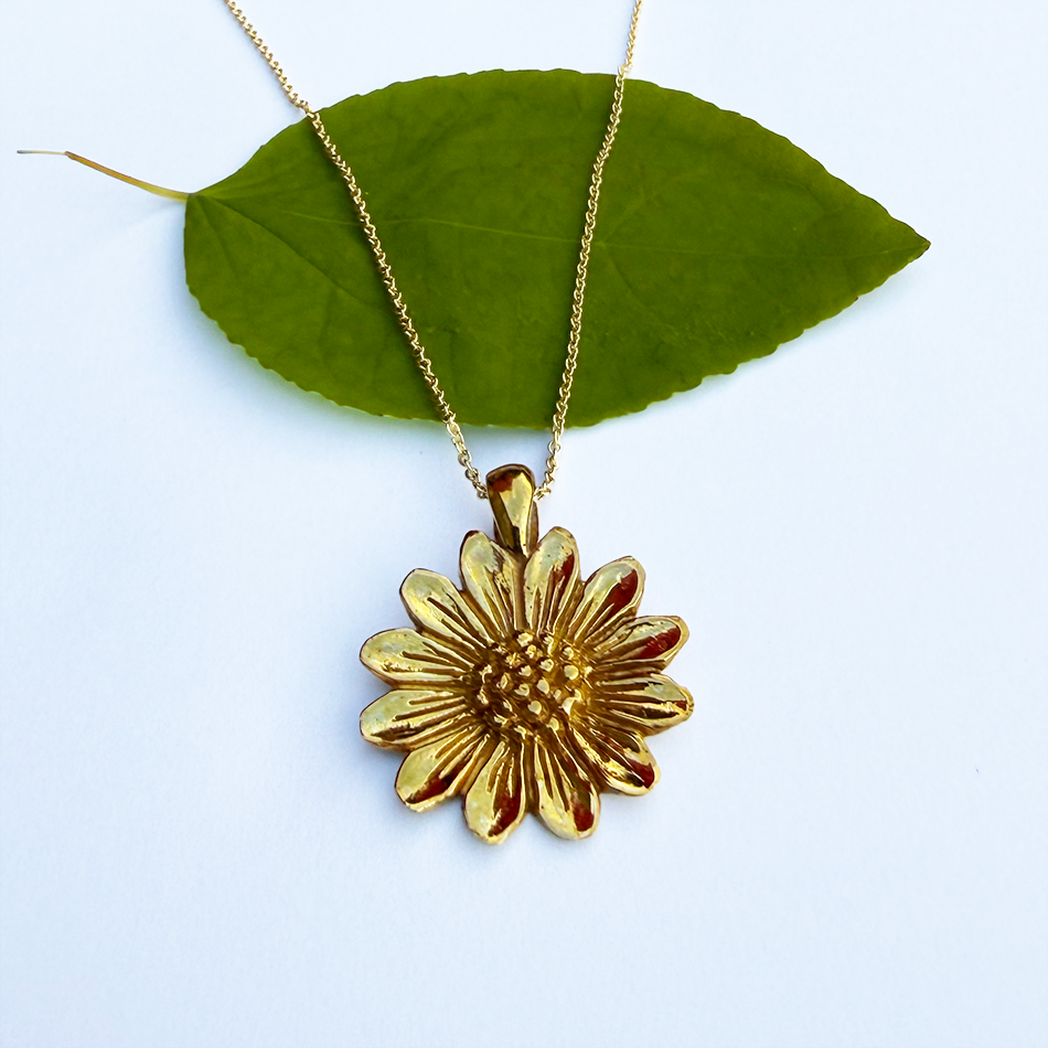 Eternal Sunflower Necklace - Brass, Indonesia