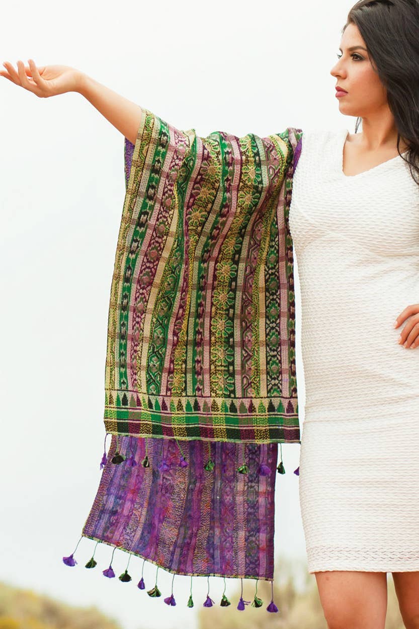 Kantha Silk Sari Scarves