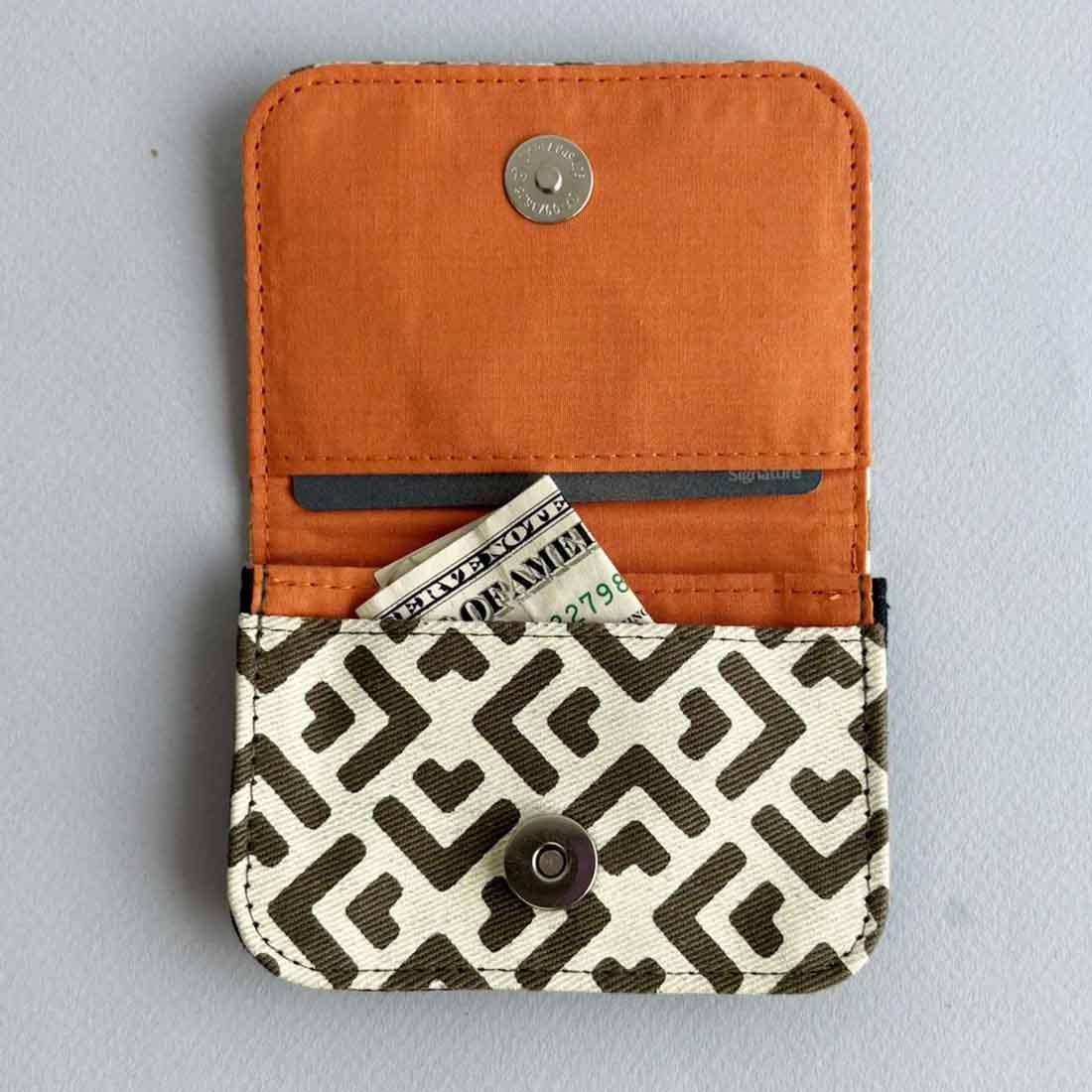 Cotton Card Holder - Funky Retro Prints - Mini Wallet