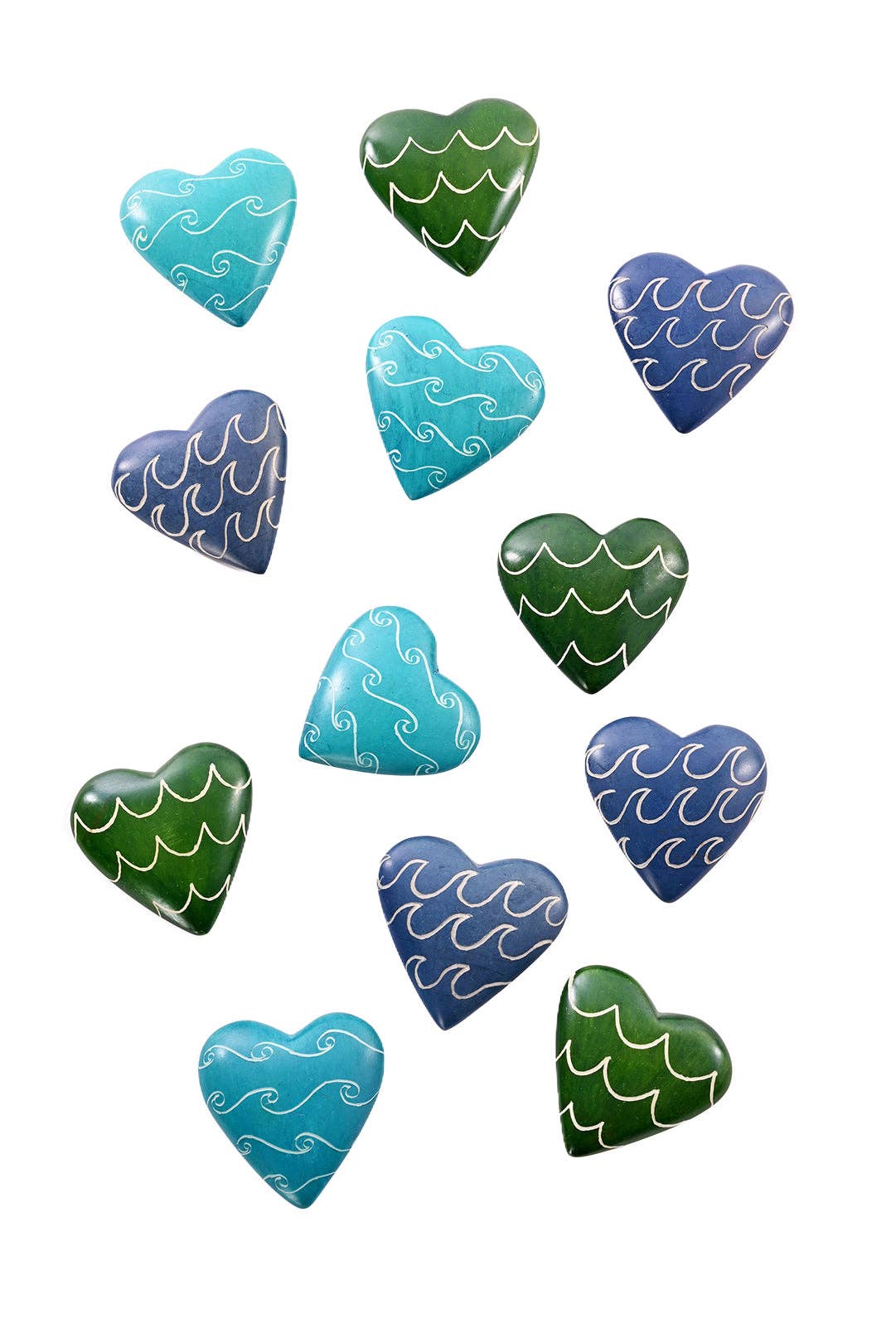 Ocean Waves Soapstone Heart Keepsakes