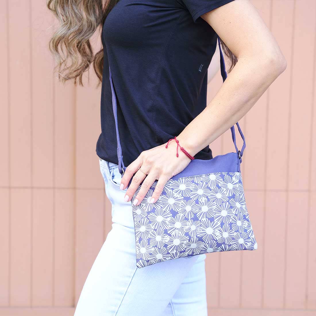 Small Canvas Crossbody Bag - Floral Crossbody - Vegan Purse