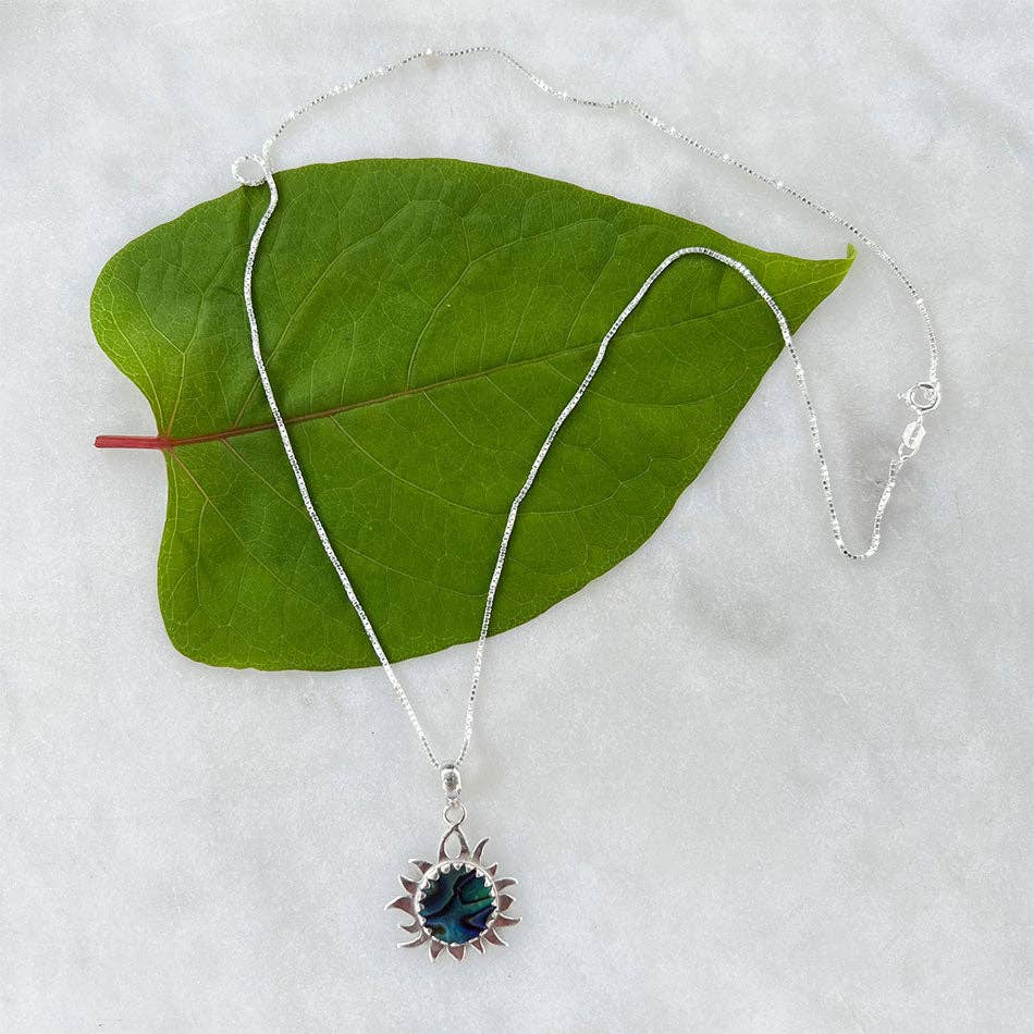 Abalone Sun Necklace - Sterling Silver, Indonesia
