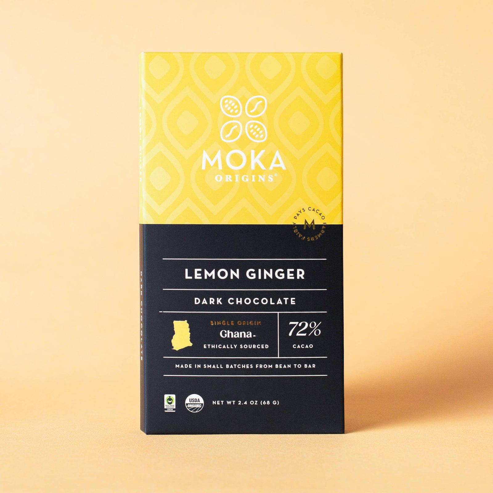 Organic Dark Chocolate Bar – Lemon Ginger (72%)