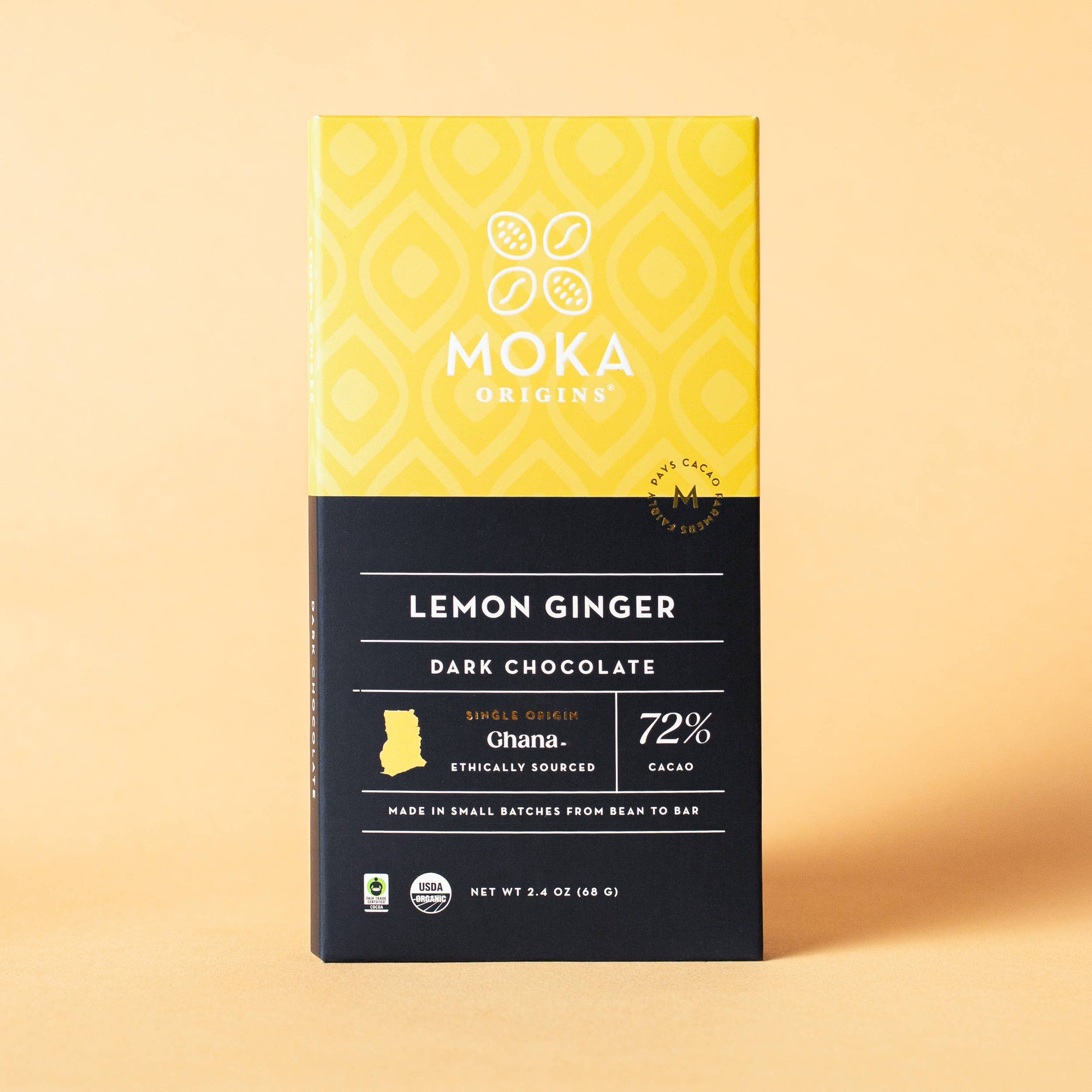 Organic Dark Chocolate Bar – Lemon Ginger (72%)