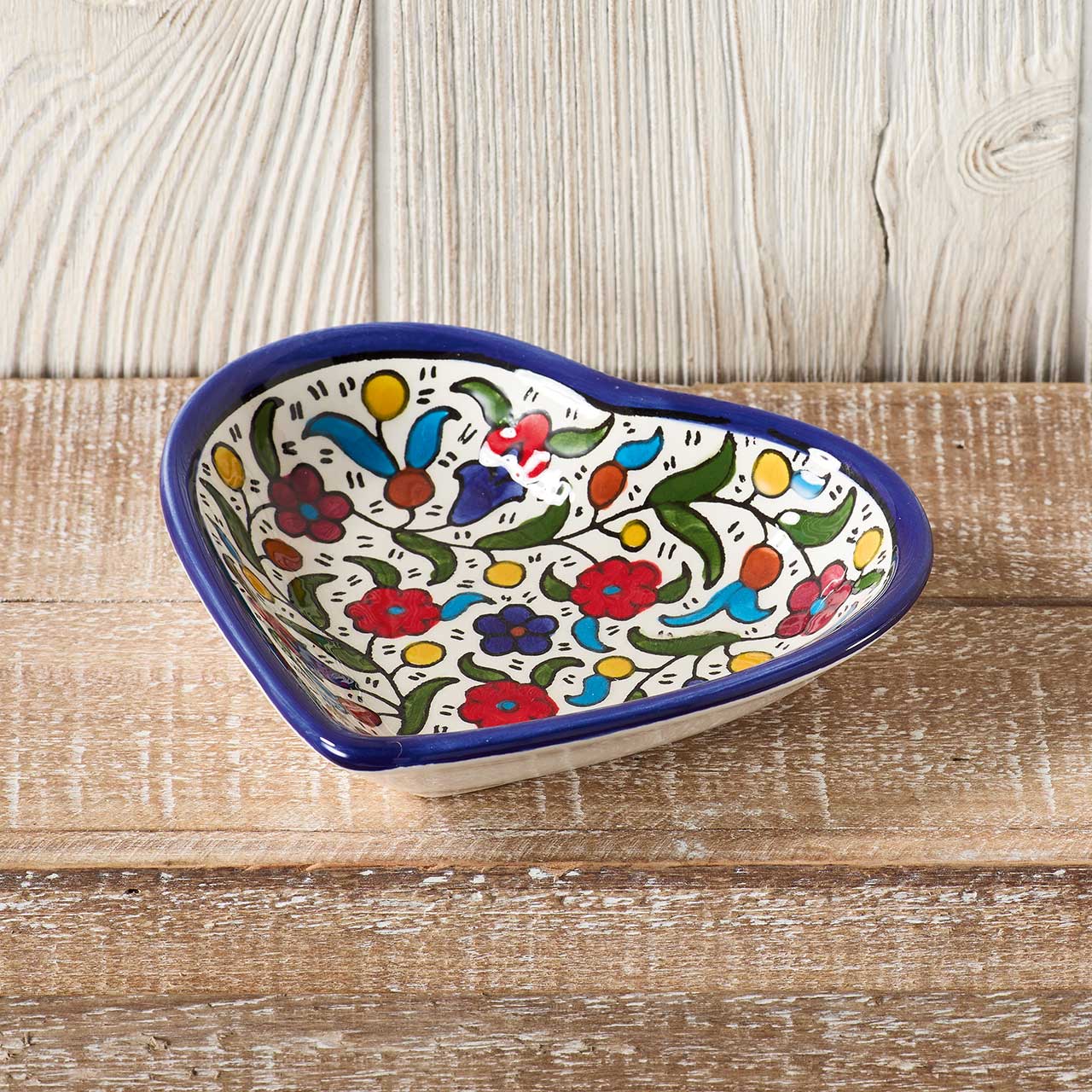 Blue West Bank Heart Trinket Dish