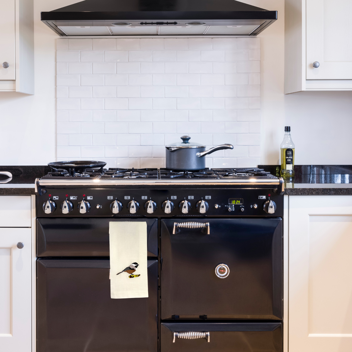 100% Cotton Kitchen Tea Towels with Bird Embroidery