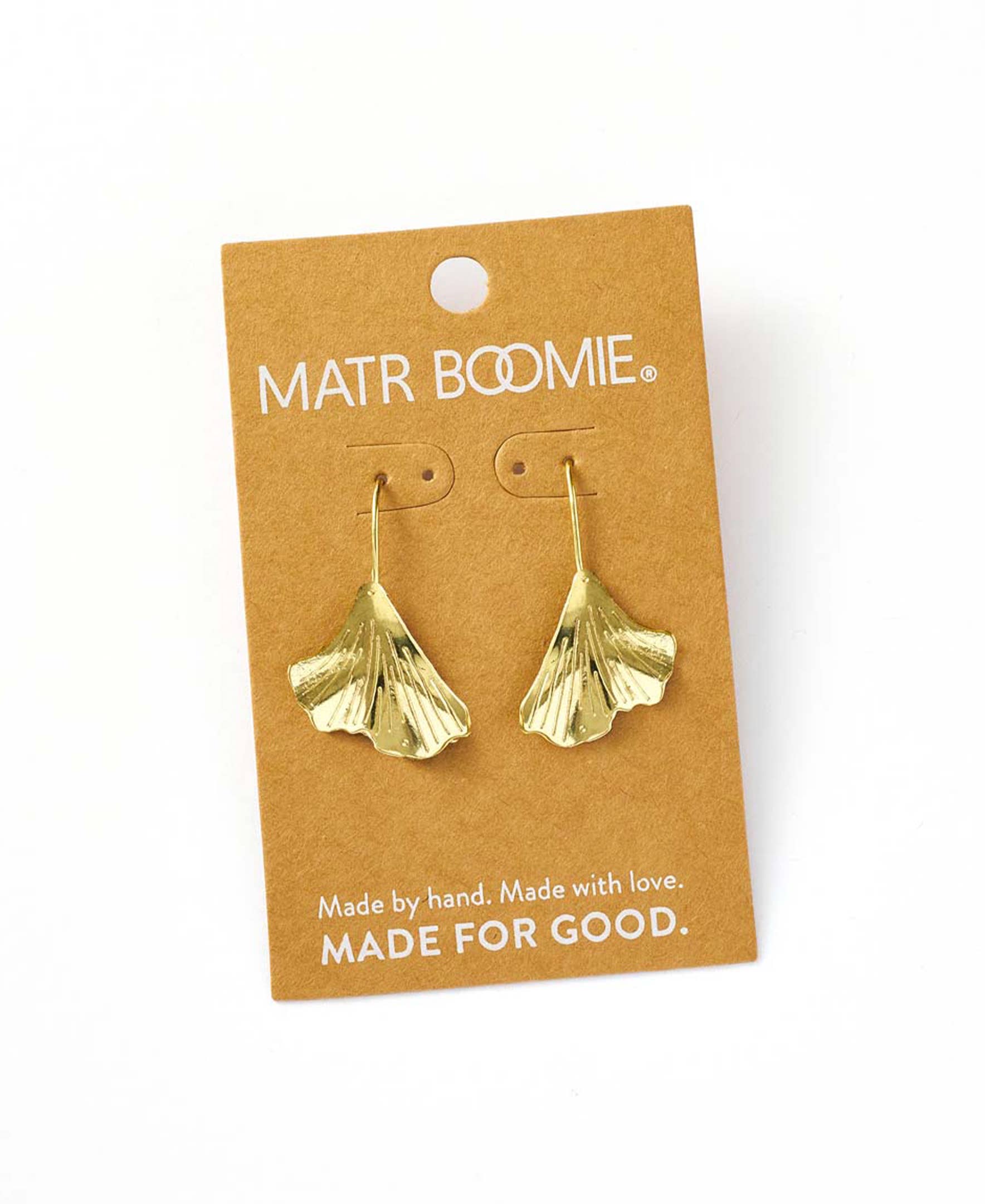 Sayuri Ginkgo Leaf Drop Earring - Gold