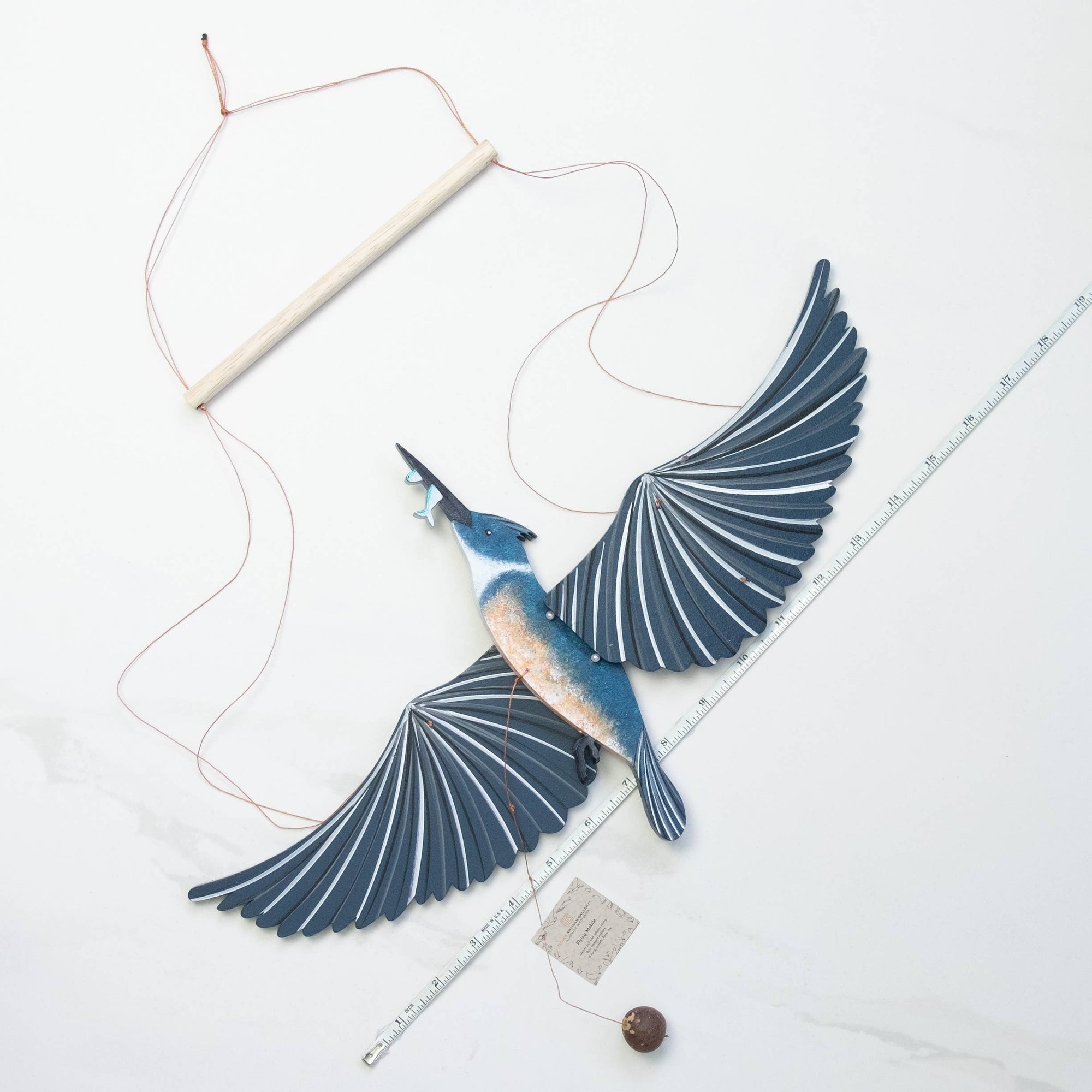 Belted Kingfisher Flying Bird Mobile