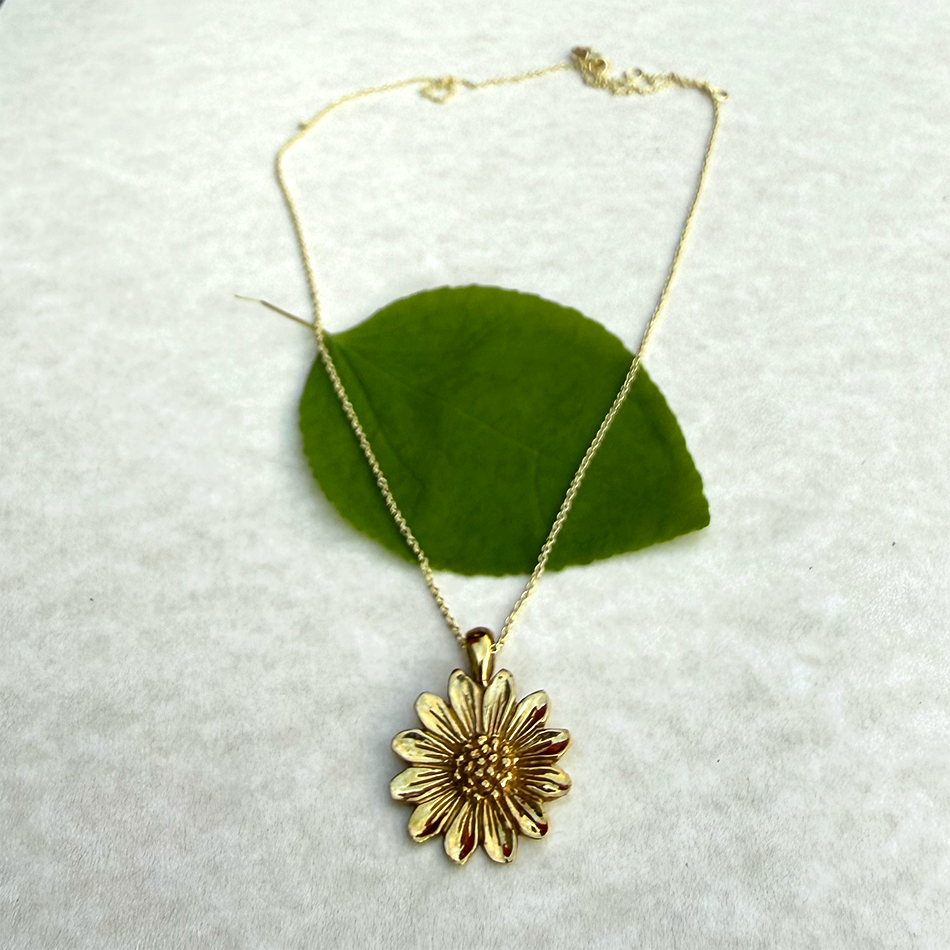 Eternal Sunflower Necklace - Brass, Indonesia