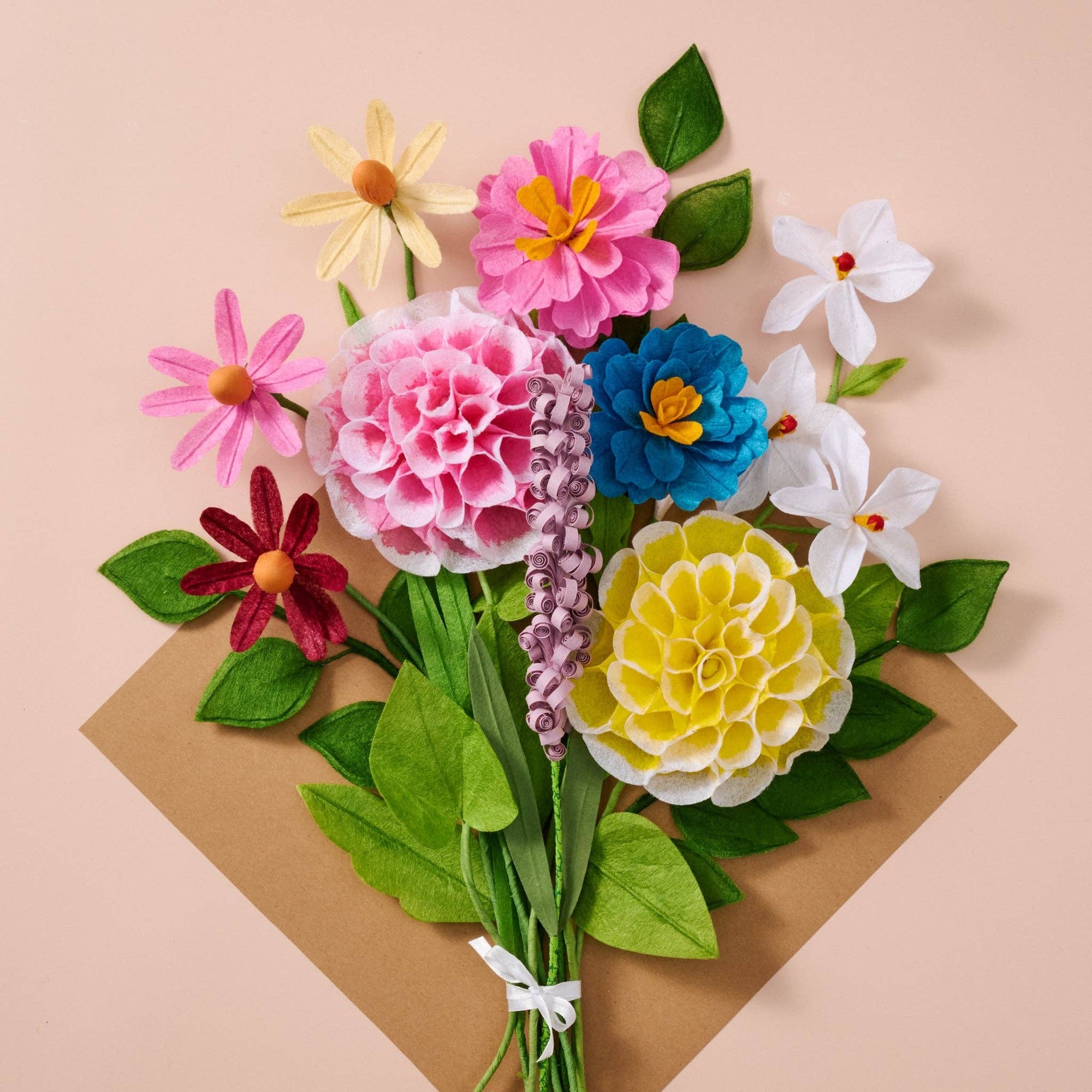 Silk Paper Dahlia Flowers - Yellow