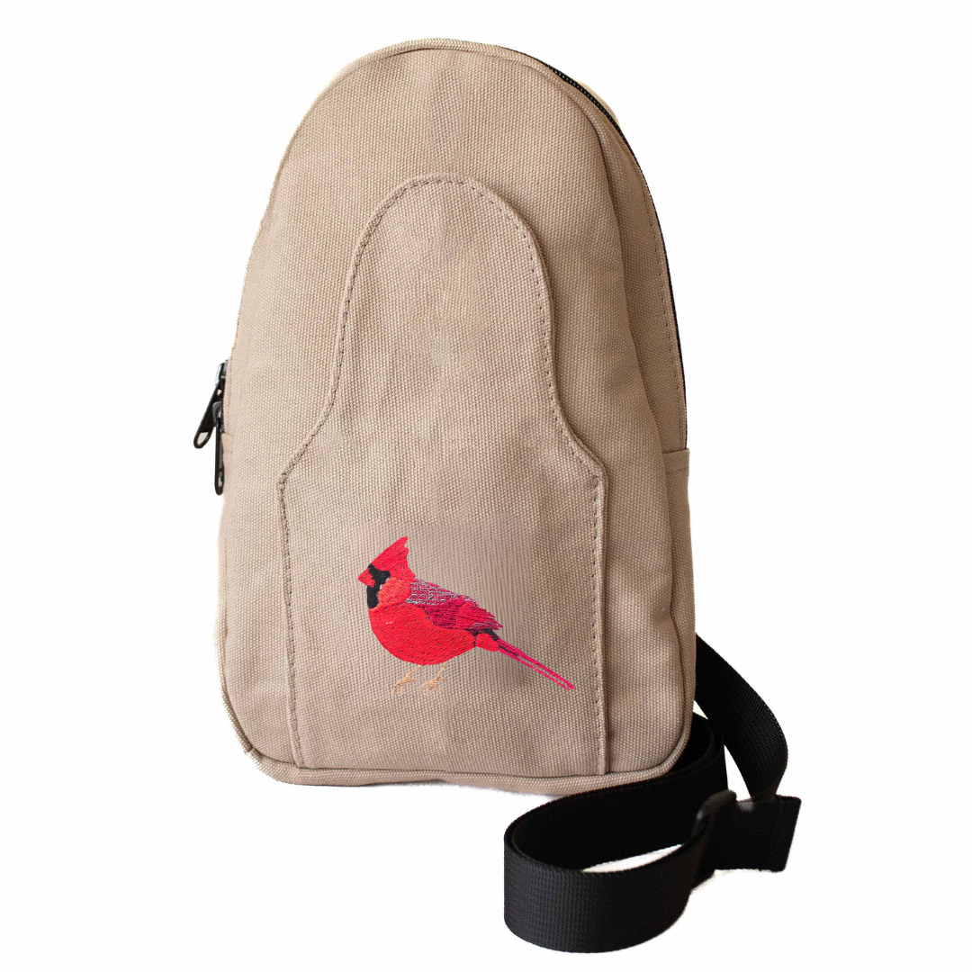 Embroidered Cardinal Sling Bag for Men and Women  - Buru