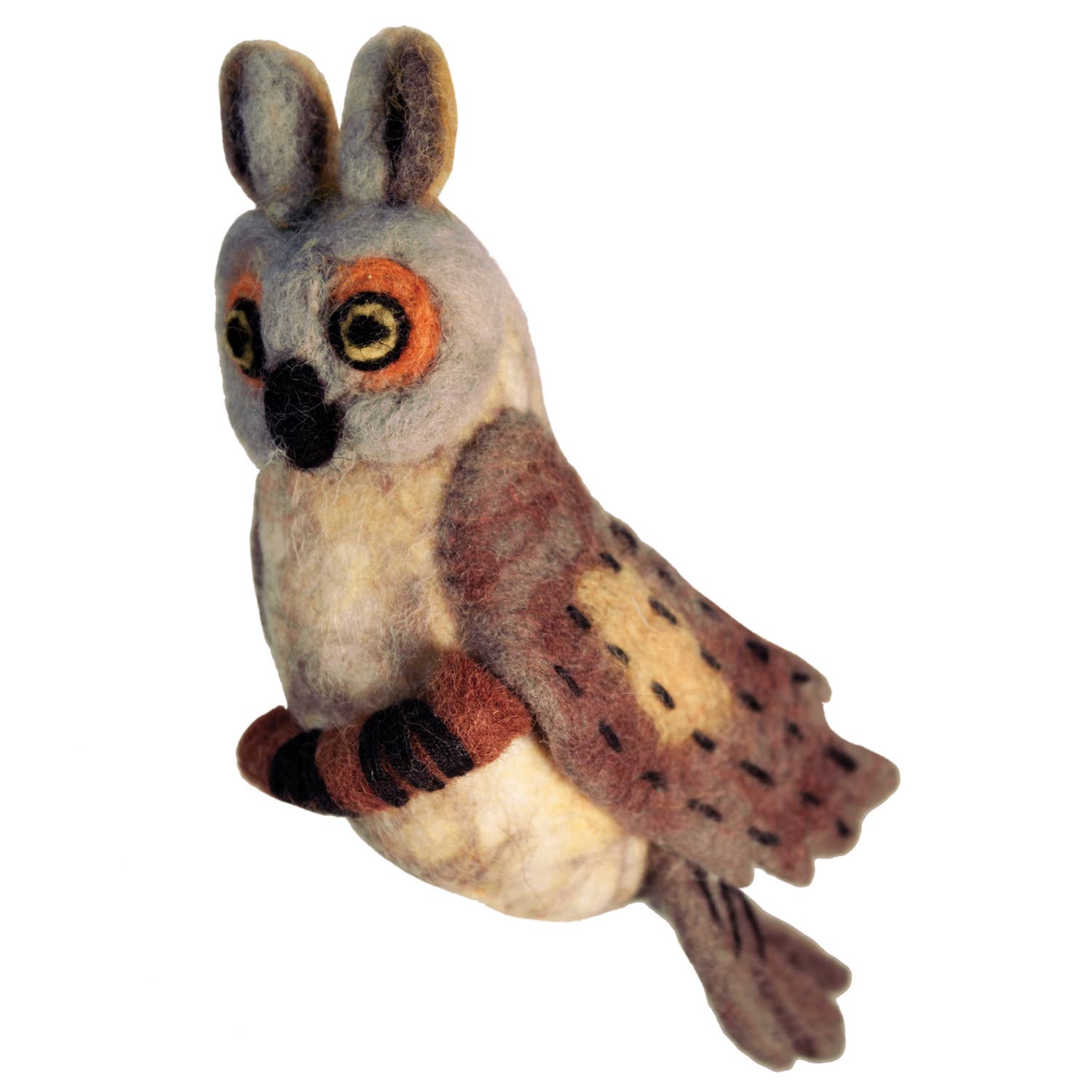 Great Horned Owl Woolie Bird Ornament