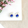 Marbled Glass Drop Earrings (Blue)
