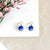Marbled Glass Drop Earrings (Blue)