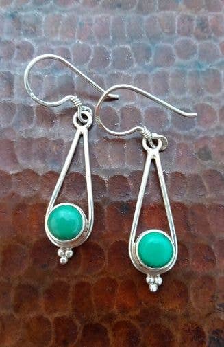 Handcrafted Sterling Silver Gemstone Earrings-Nepal Jewelry