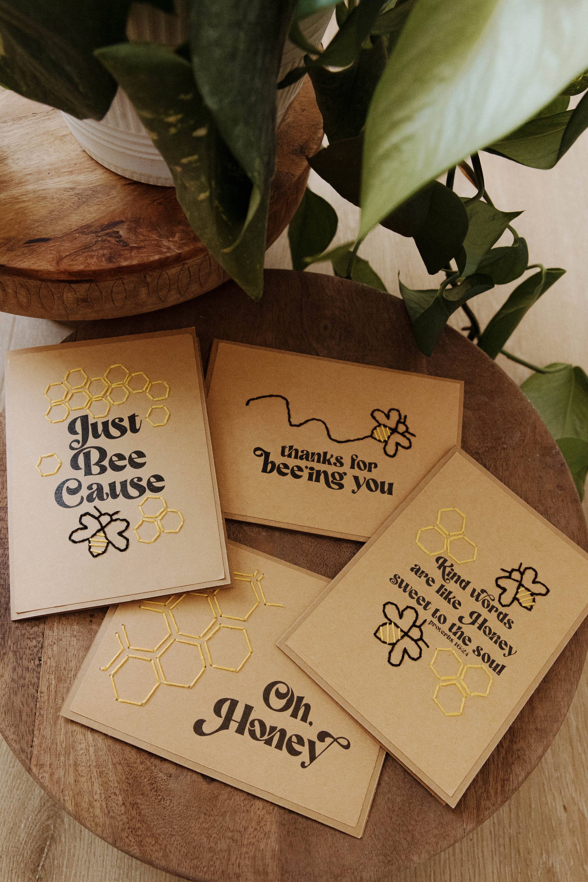 Oh Honey Greeting Cards || Assorted Variety || Set of 4