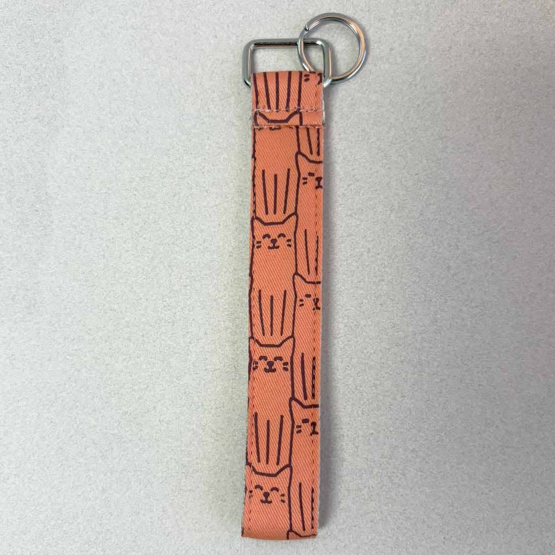 Cotton Canvas Key Fob Wristlet  -  Wristlet Key Chain - Cats