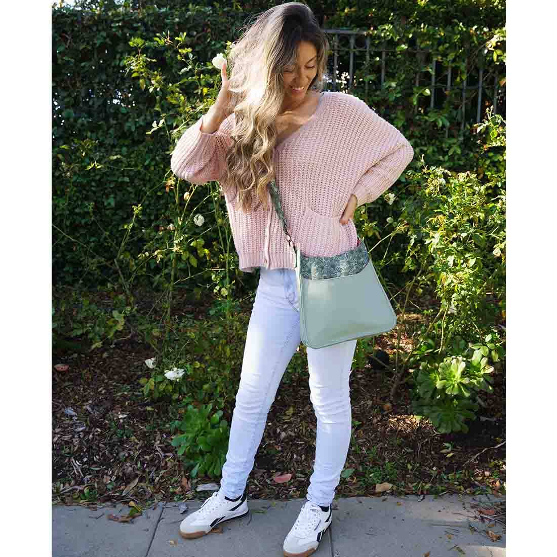 Canvas Crossbody Bag - Floral Handbag- Vegan Crossbody Bag