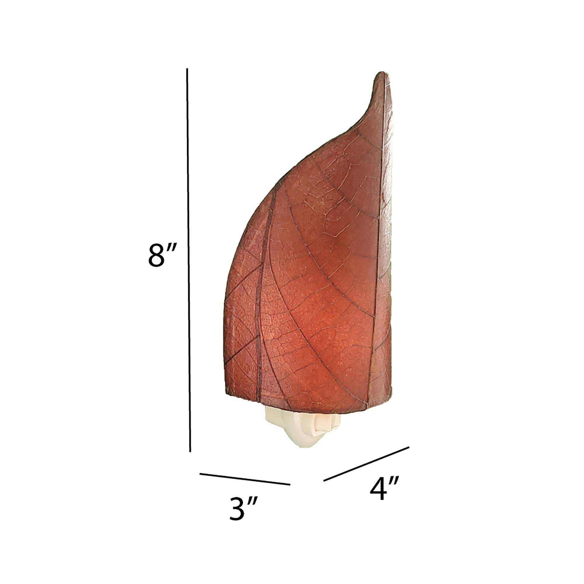 Leaf Nightlight Burgundy, Shade Made of Cocoa Leaves