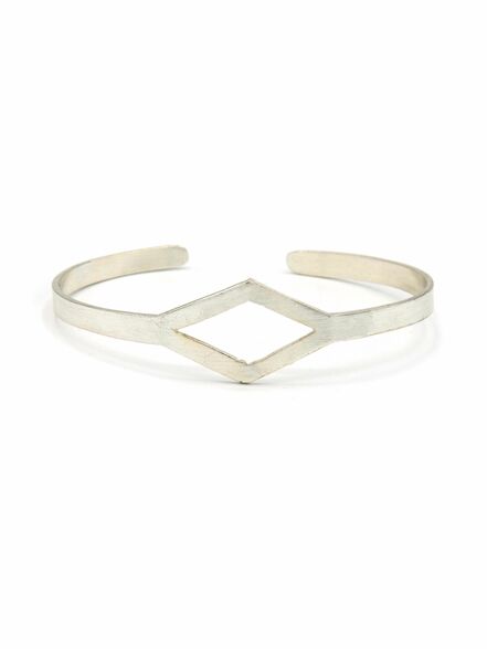 Rhombus Cut Out Cuff - Silver