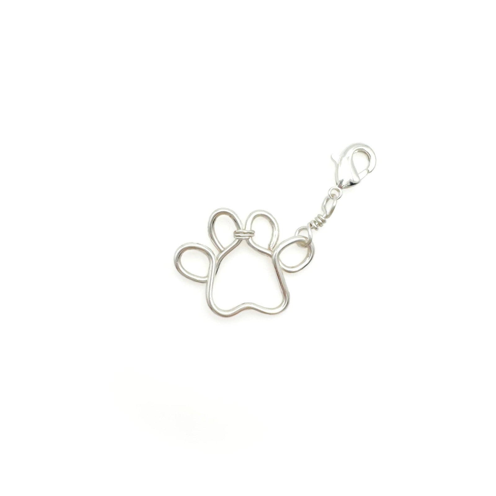 Pawprint silver wire charm