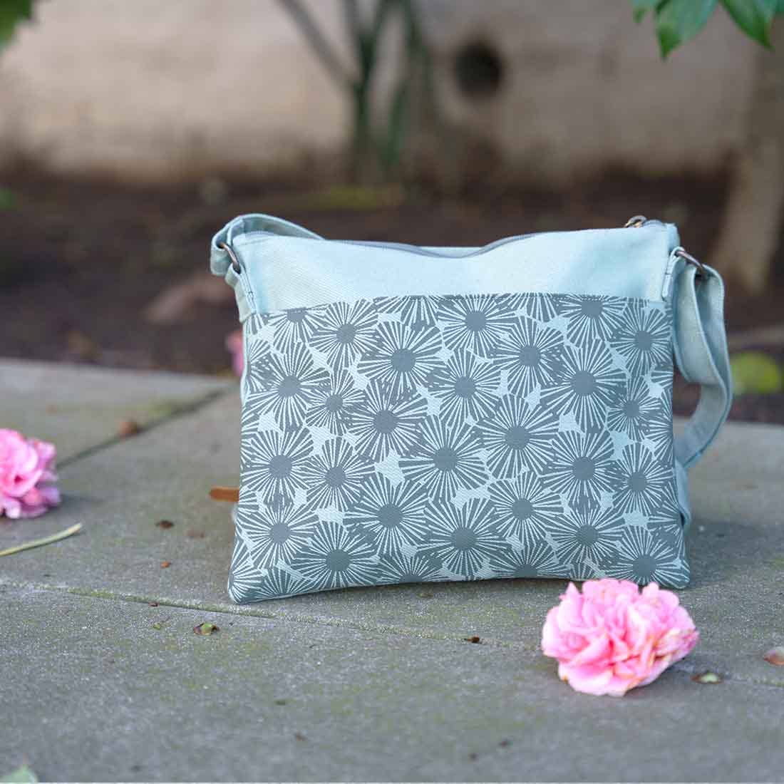 Small Canvas Crossbody Bag - Floral Crossbody - Vegan Purse
