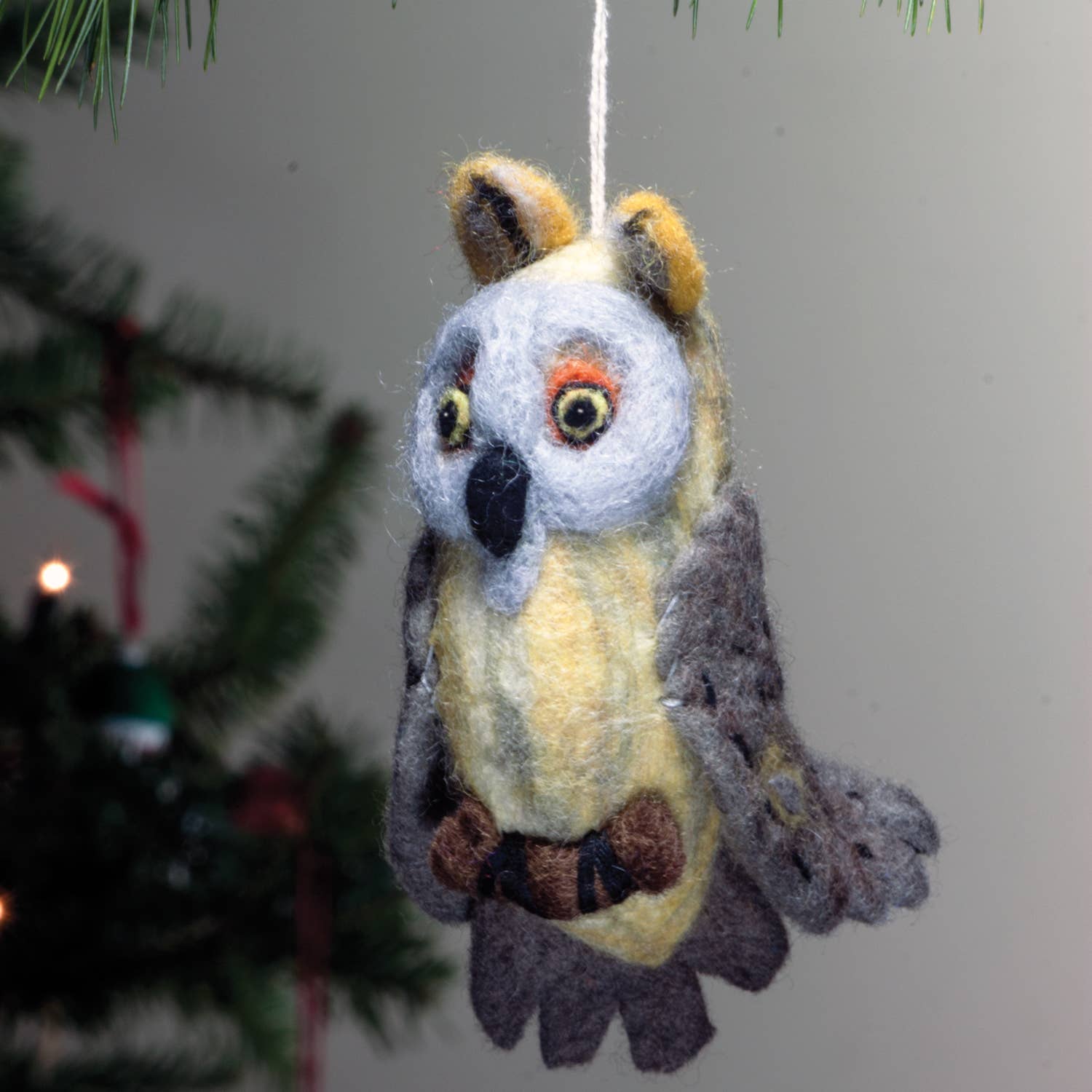 Great Horned Owl Woolie Bird Ornament