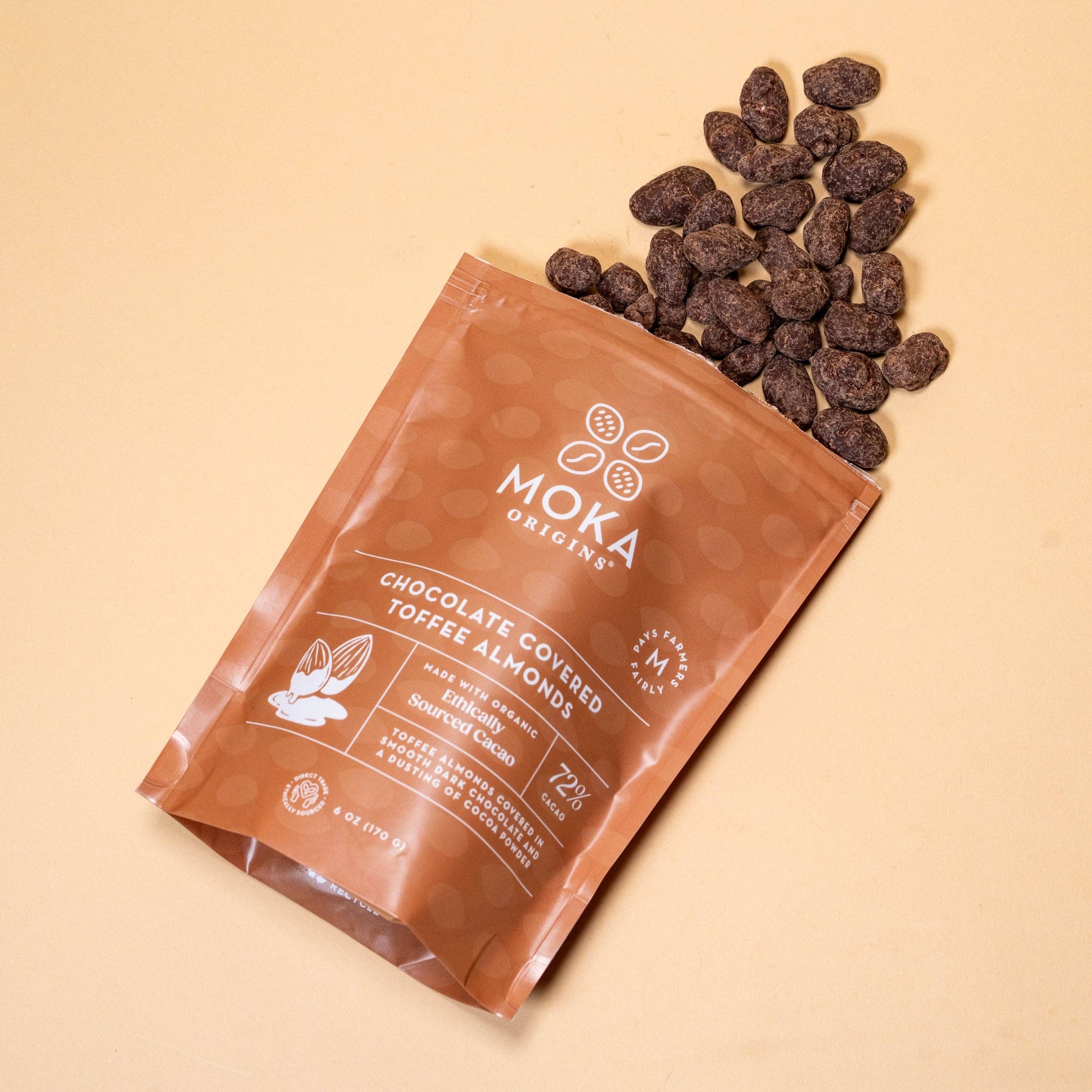 Organic Dark Chocolate Covered Toffee Almonds (6oz)