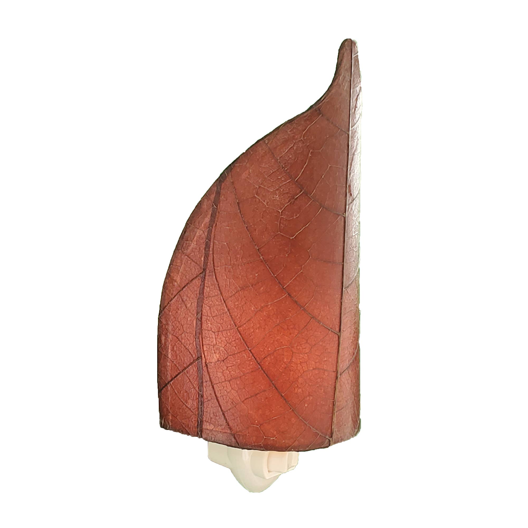 Leaf Nightlight Burgundy, Shade Made of Cocoa Leaves