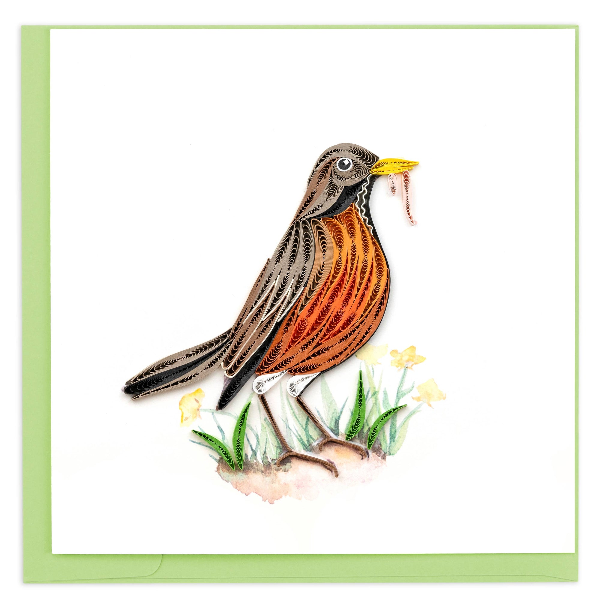 Robin with Worm