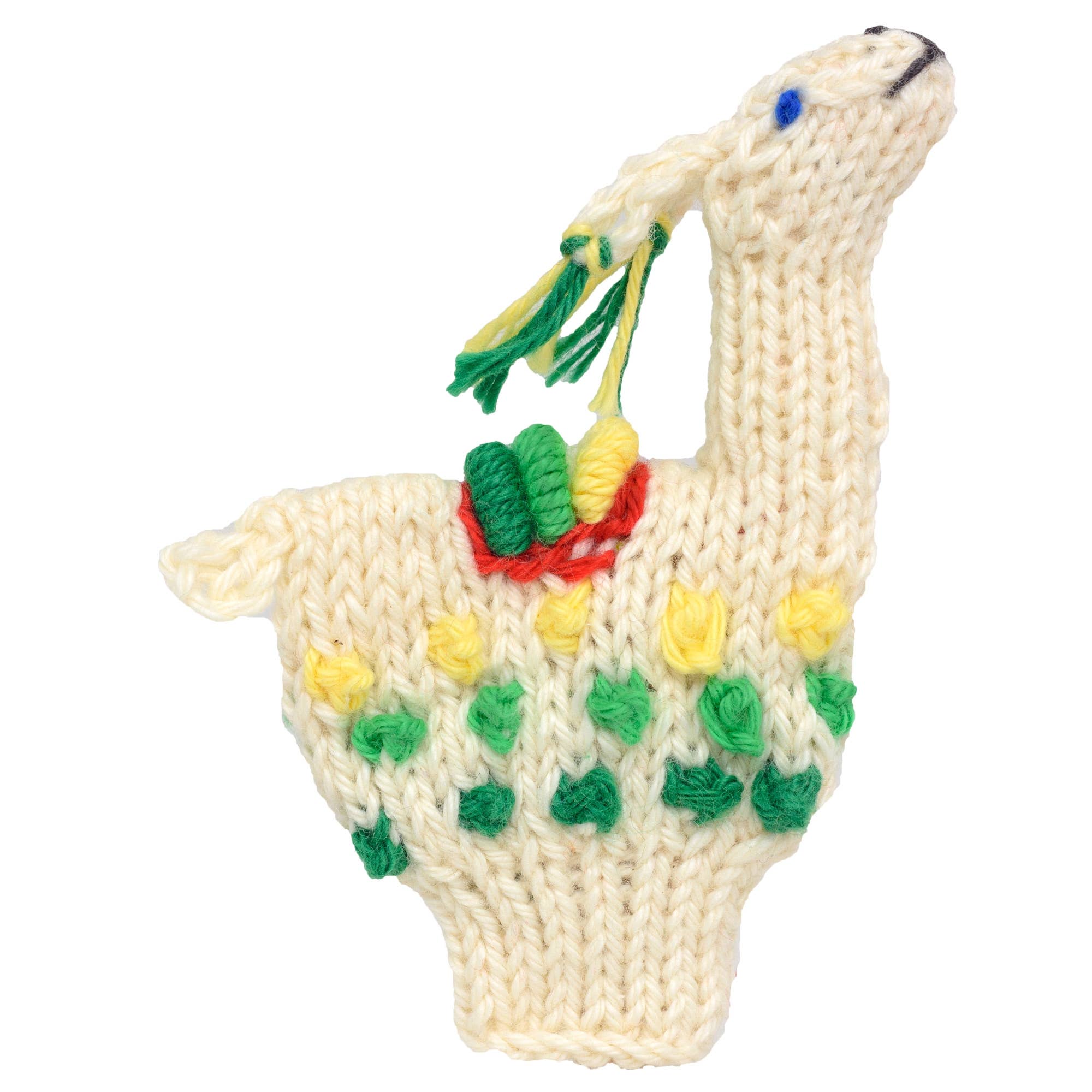 Llama - Organic Cotton Finger Puppet - Stocking Stuffer