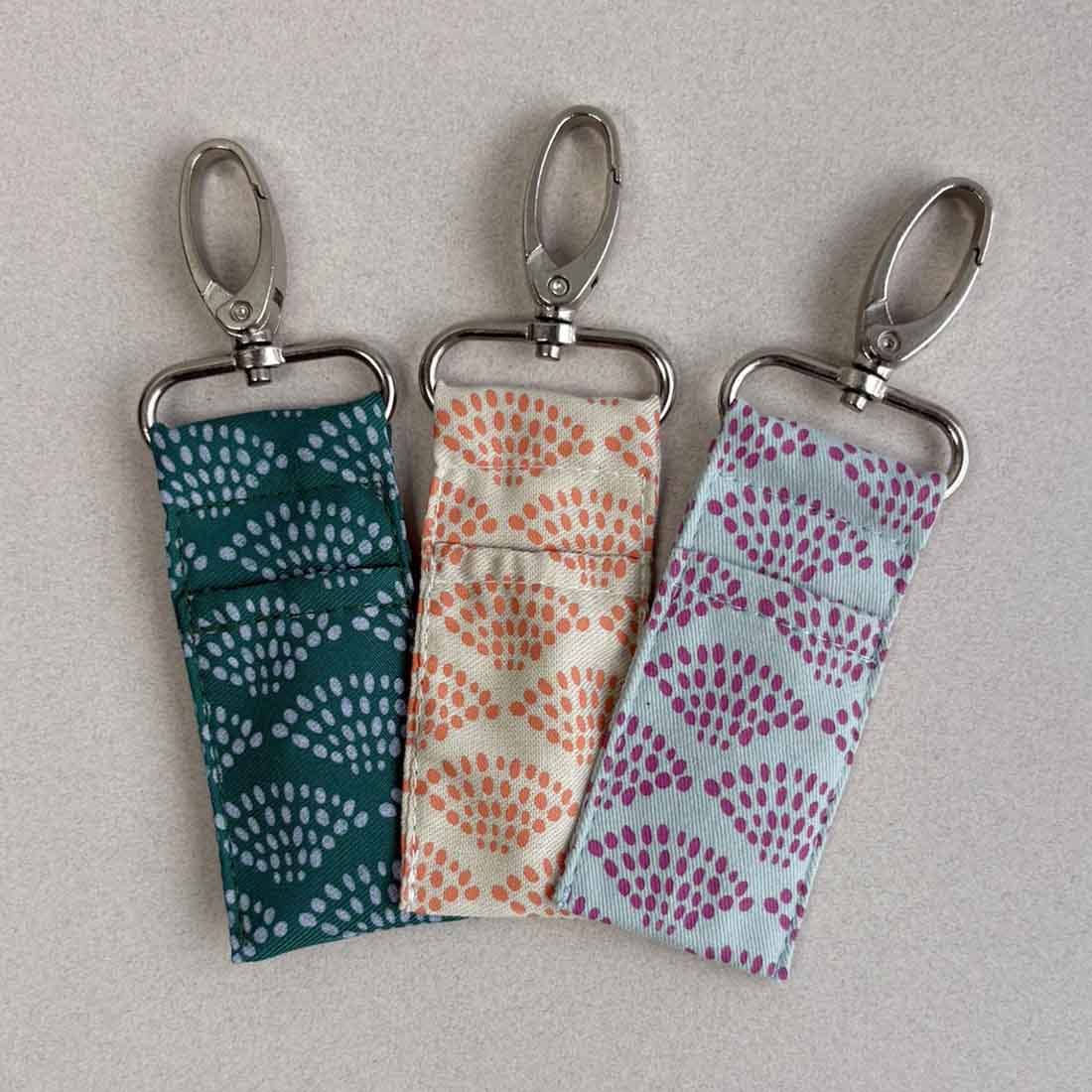 Lip Balm Bag - Lip Balm Holder - Lip Balm Clip -  Dots Print