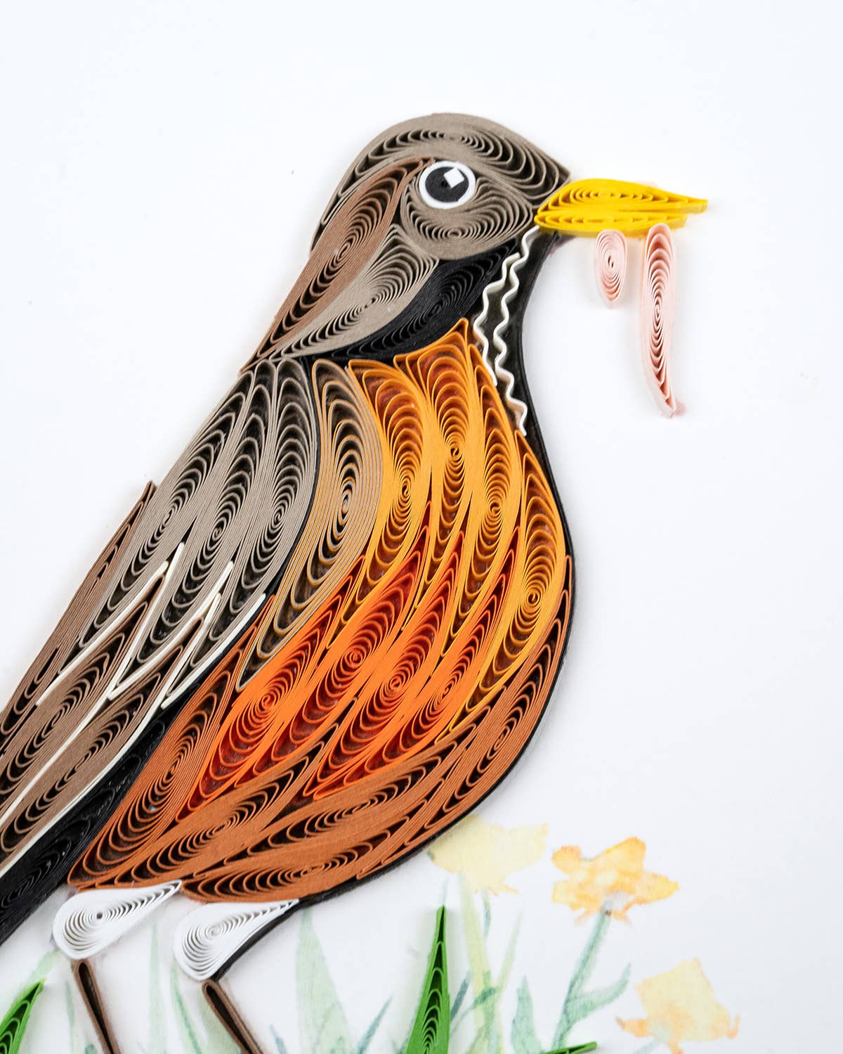 Robin with Worm