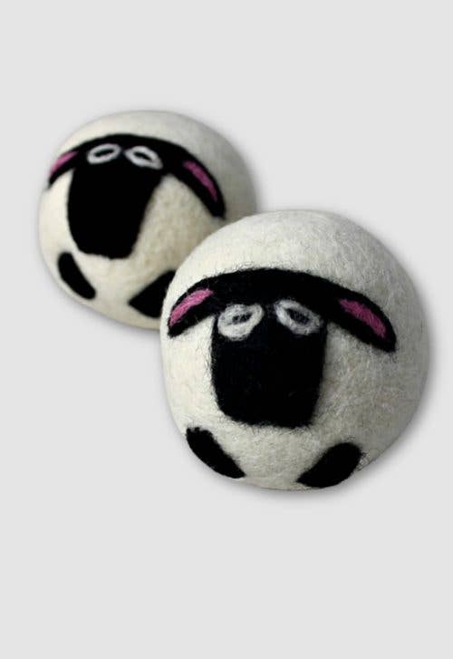 Handfelted Wool Dryer Balls- Sheep, Set of 2