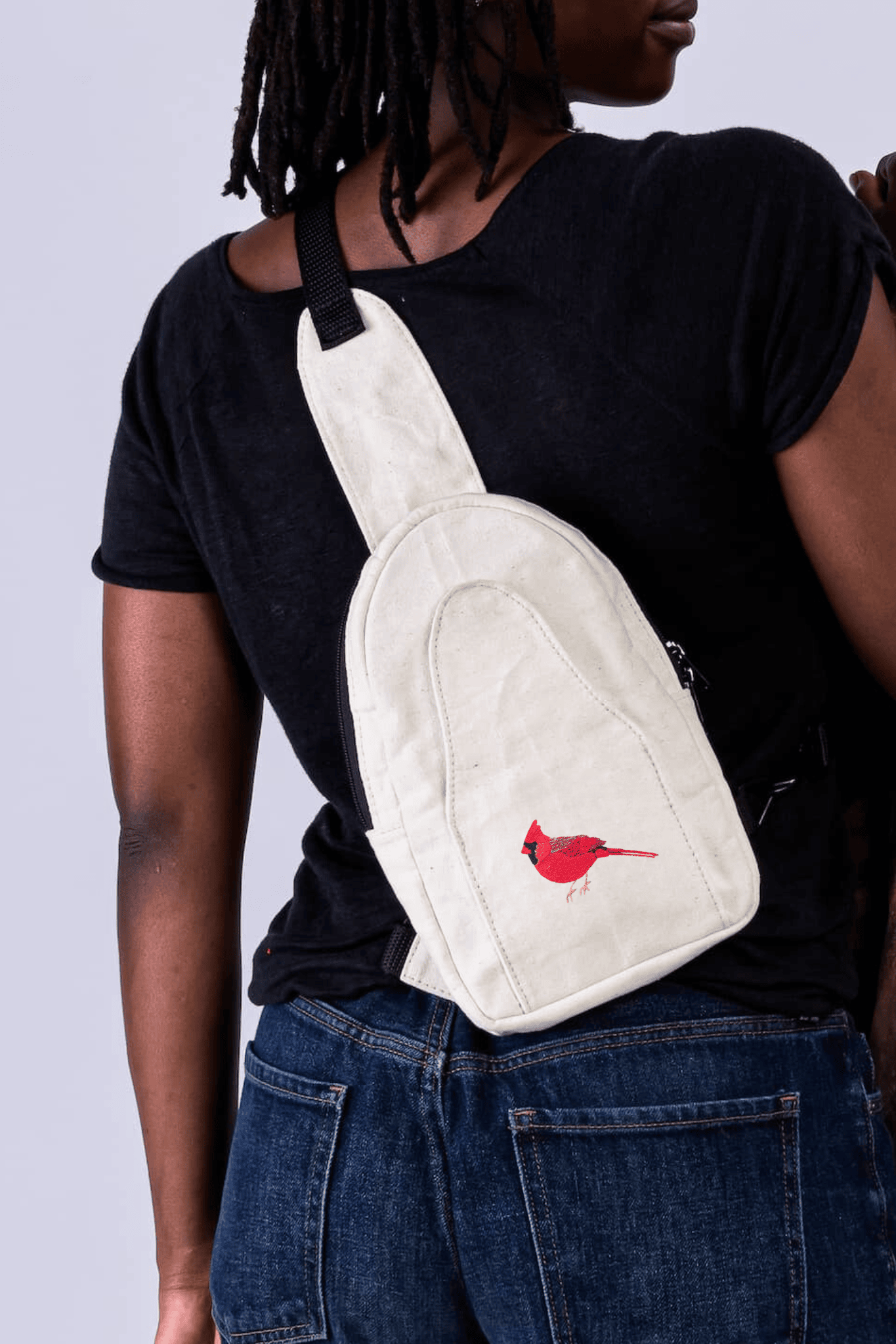 Embroidered Cardinal Sling Bag for Men and Women  - Buru